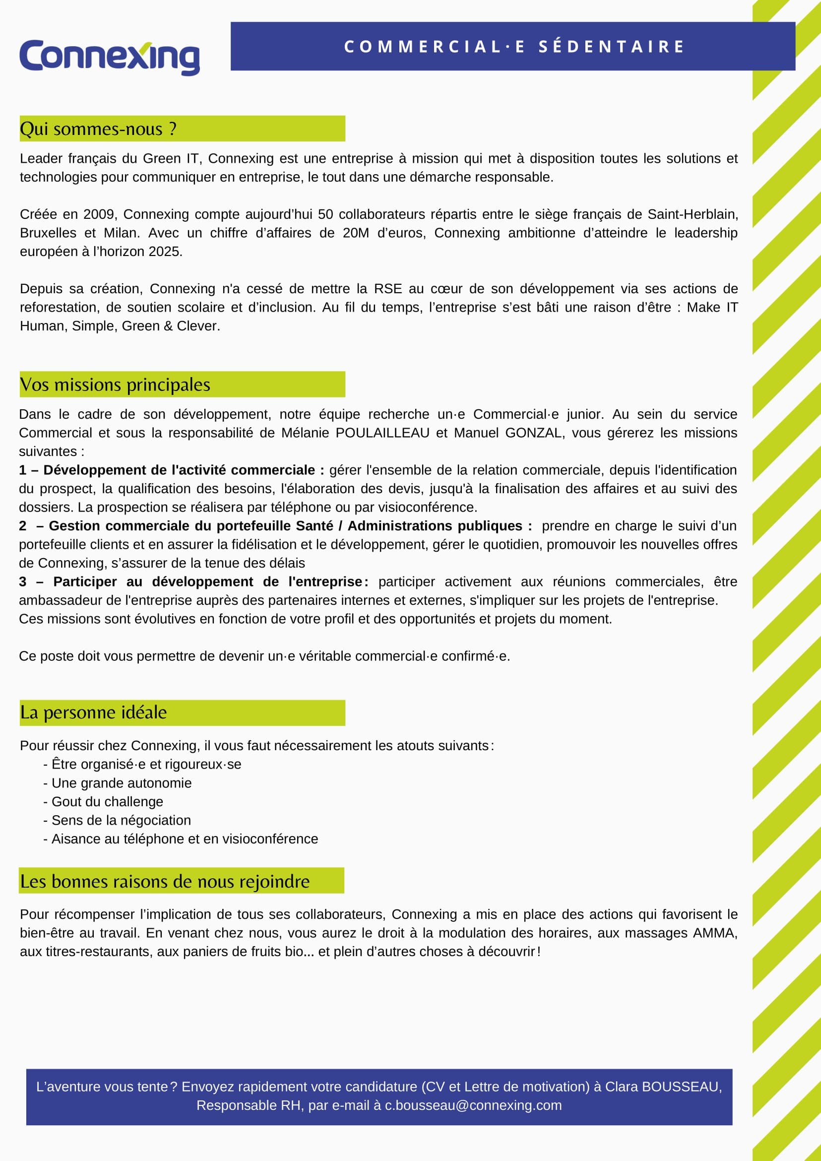 Lettre De Motivation Poste Commercial Sedentaire